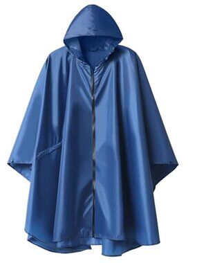 Rain Poncho Jacket Waterproof Hooded Raincoat Lightweight Outdoor Camping